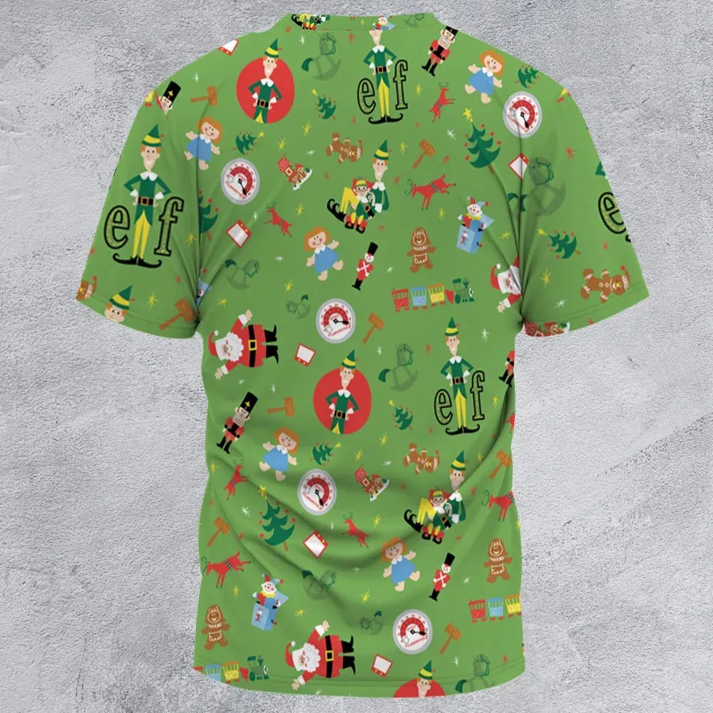 ELF Christmas Pattern All-Over Print Unisex T-Shirt - 2