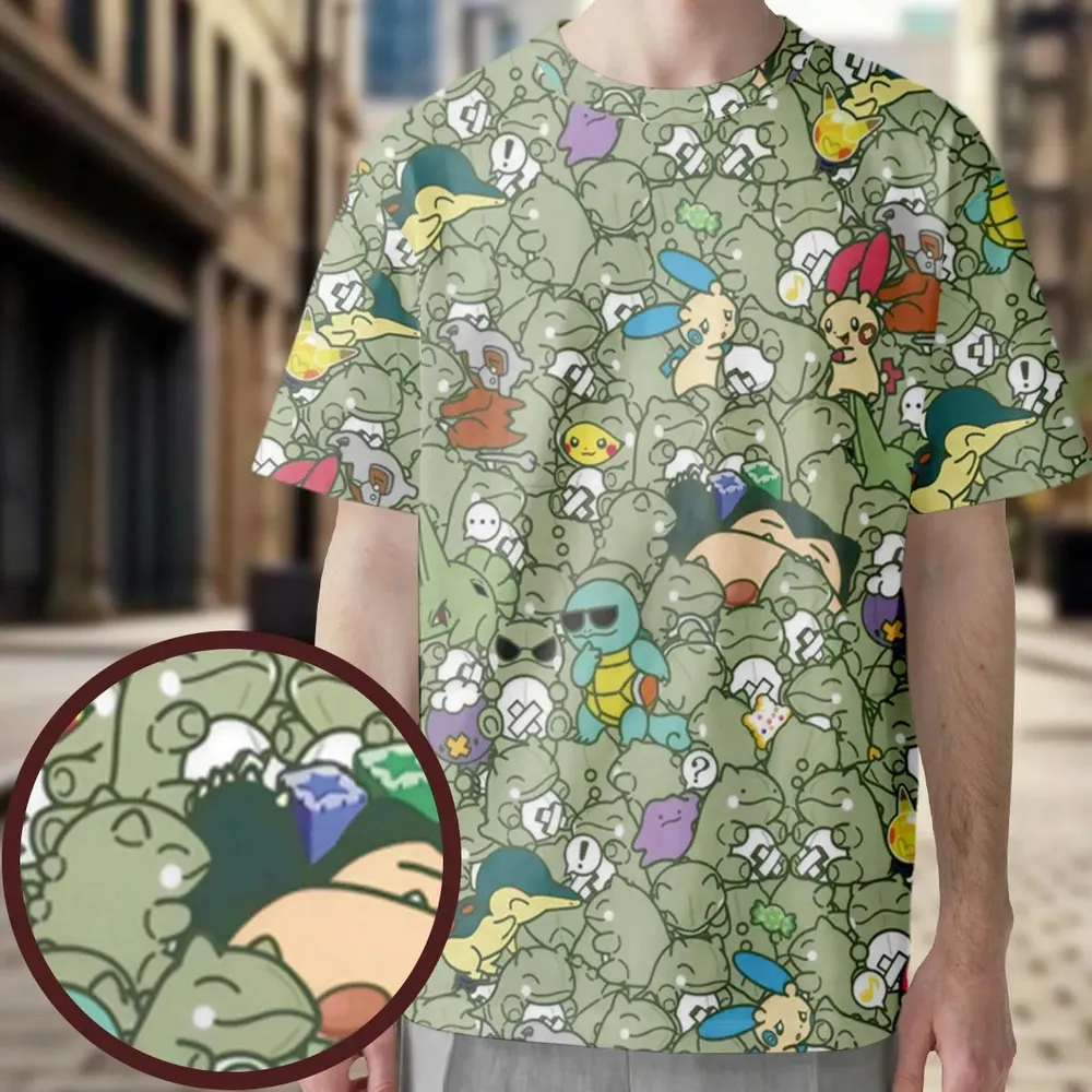 Epic Pokemon Pattern All-Over Print Unisex T-Shirt - 3