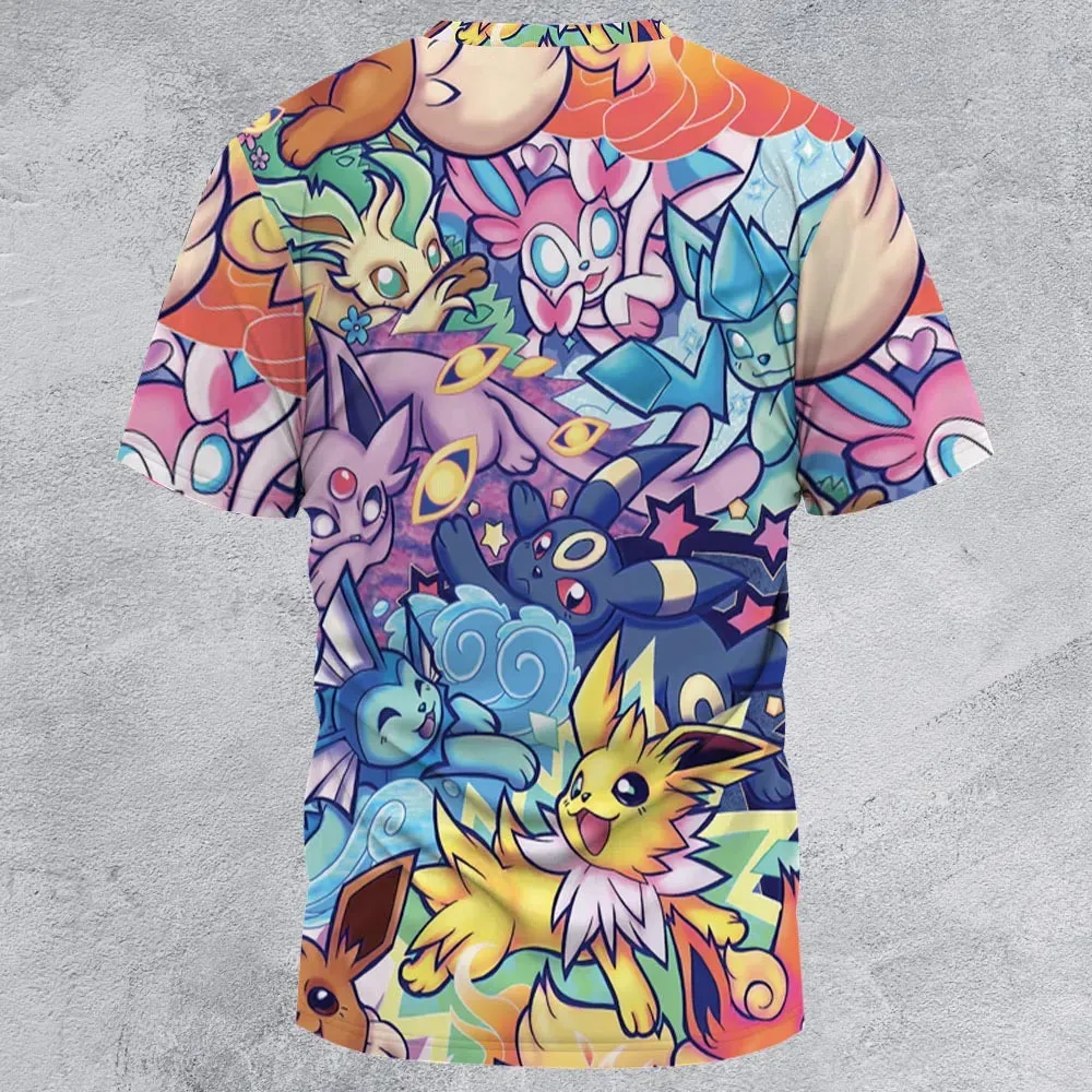 Evolutionary line of Eevee Pokemon All-Over Print Unisex T-Shirt - 3