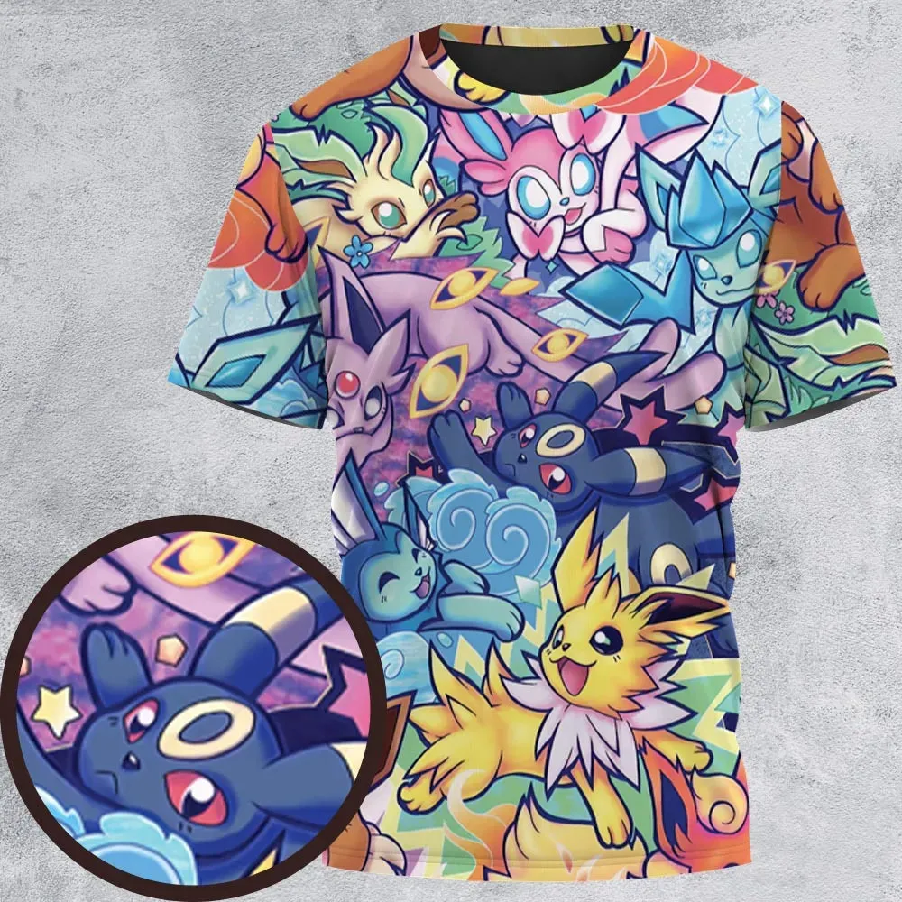 Evolutionary line of Eevee Pokemon All-Over Print Unisex T-Shirt - 2