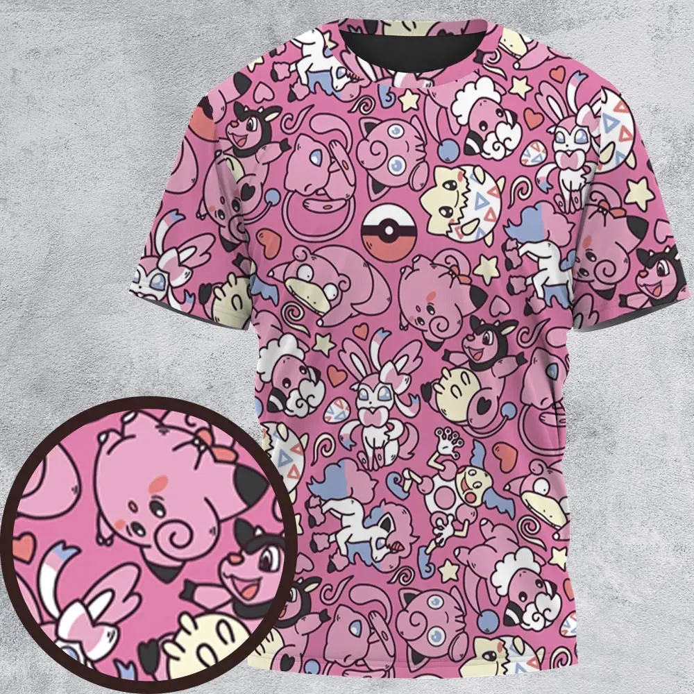 Fairy Pokemon Pattern All-Over Print Unisex T-Shirt - 2