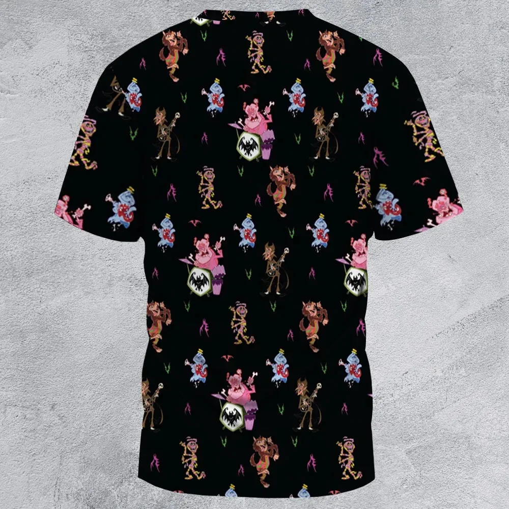 Monsters Cereal Pattern All-Over Print Unisex T-Shirt - 3