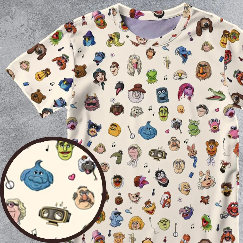 The Muppets Pattern All-Over Print Unisex T-Shirt - 4
