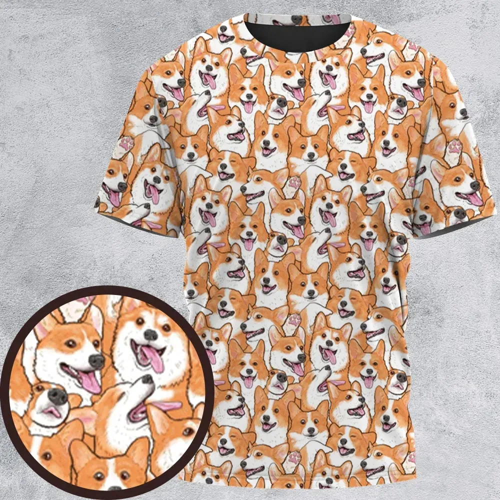 That's a lot of Corgi All-Over Print Unisex T-Shirt - 2