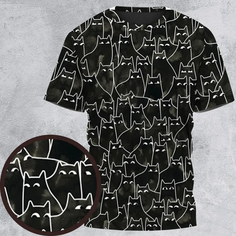 Suspicious Cats Funny Cat All-Over Print Unisex T-Shirt - 2