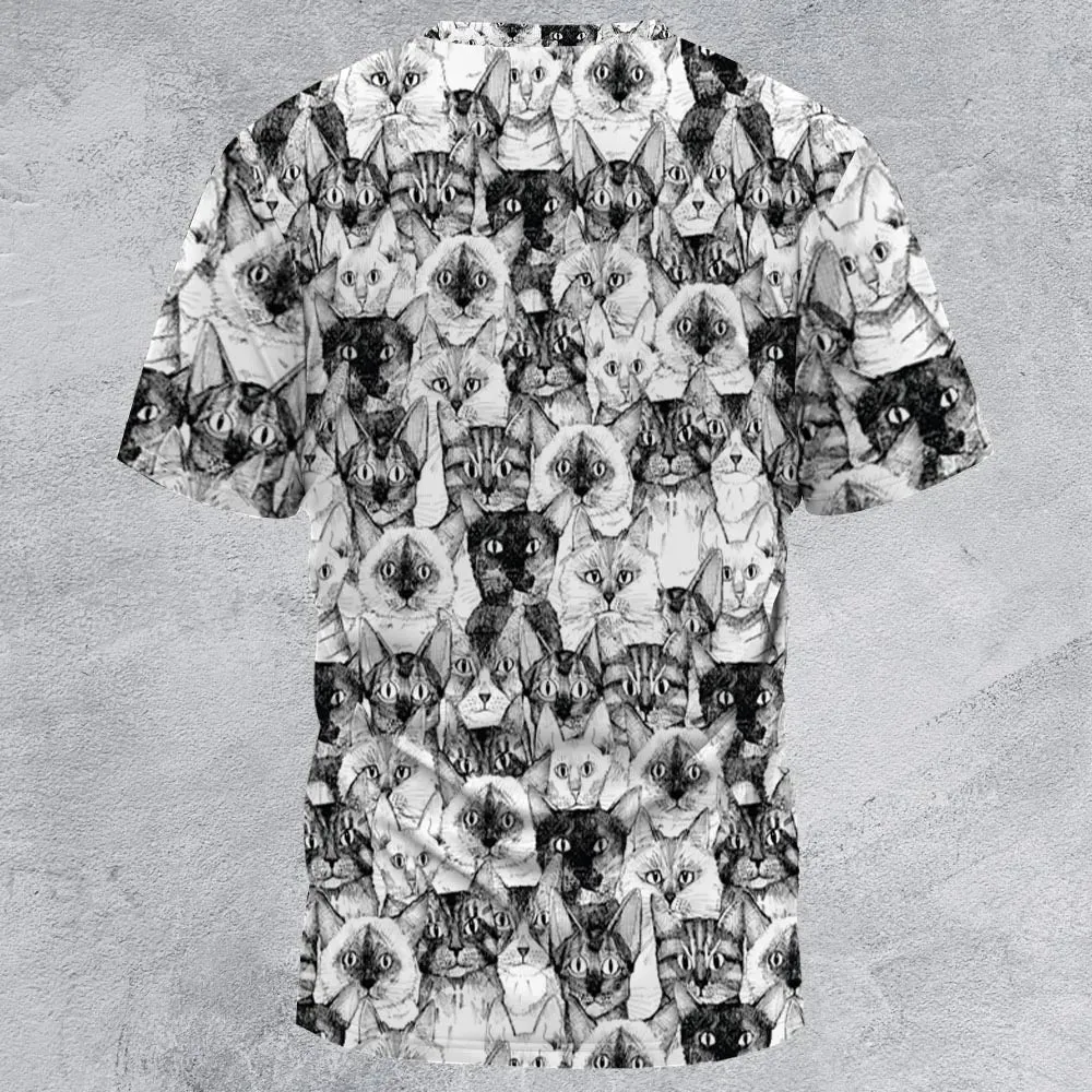 Just Cats All-Over Print Unisex T-Shirt - 3