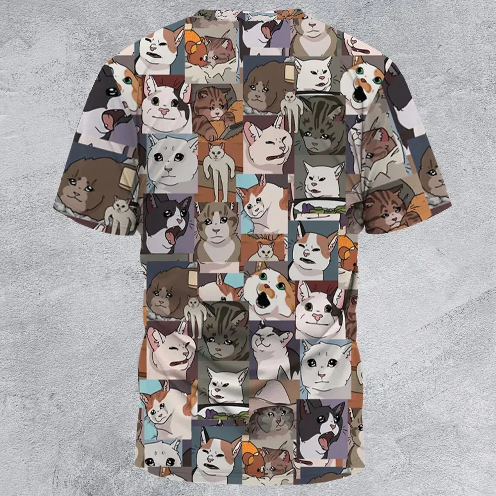 Funny Cat Internet Meme All-Over Print Unisex T-Shirt - 3