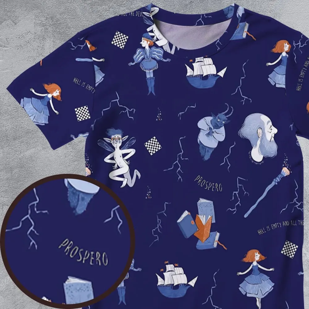 The Tempest Pattern Shakespeare All-Over Print Unisex T-Shirt - 4