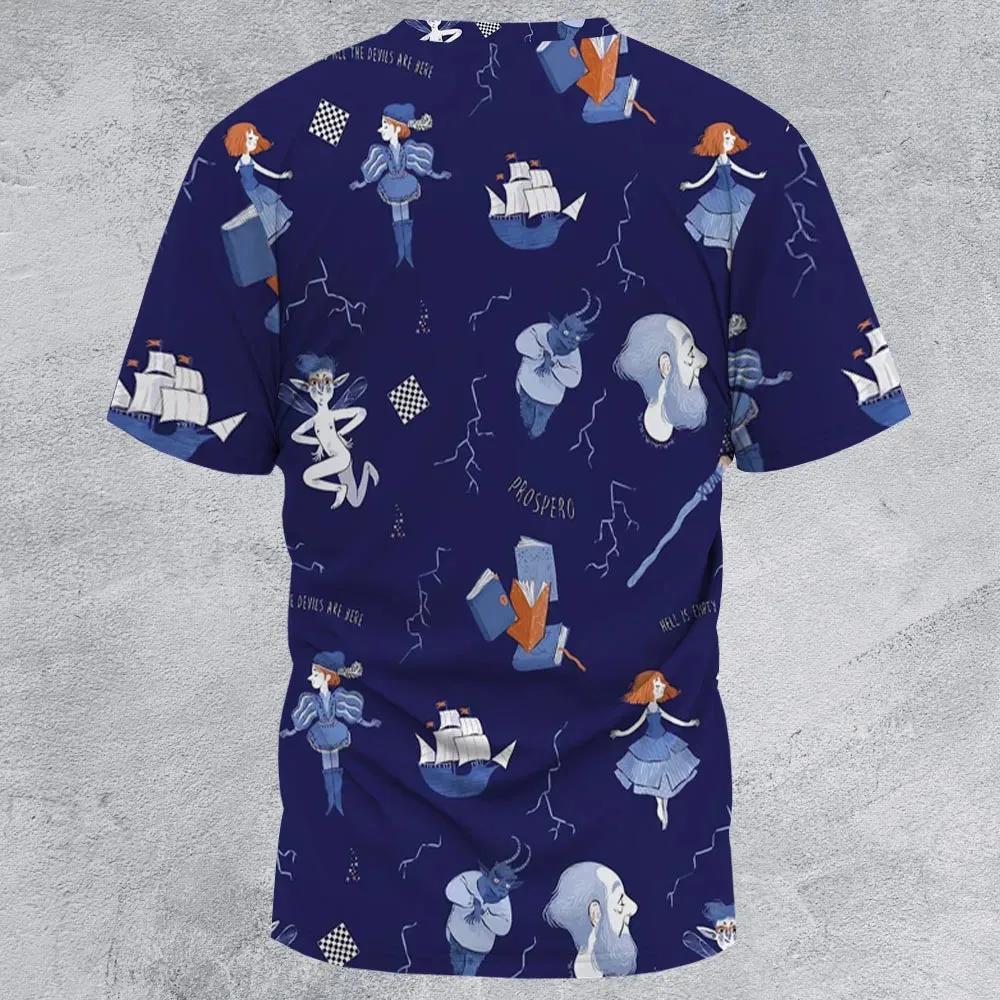 The Tempest Pattern Shakespeare All-Over Print Unisex T-Shirt - 3
