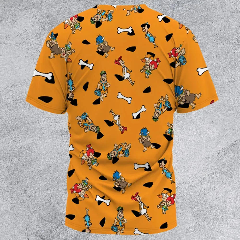 Stone Age The Flintstones Characters All-Over Print Unisex T-Shirt - 2
