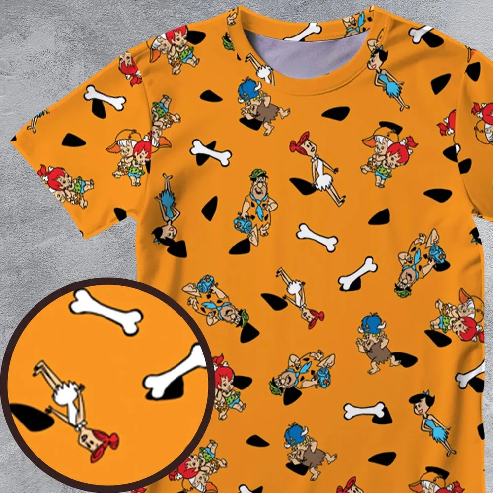 Stone Age The Flintstones Characters All-Over Print Unisex T-Shirt - 4