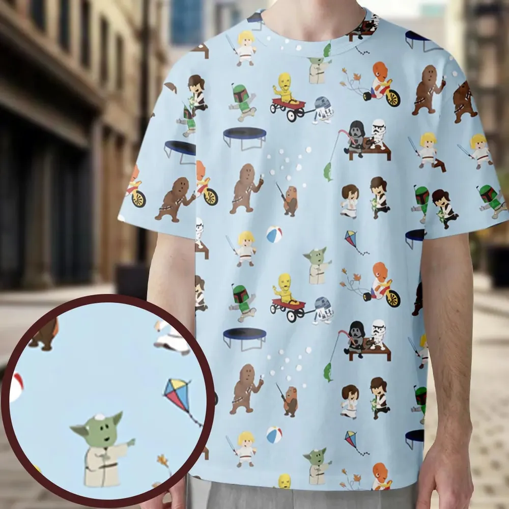 Go Fishing with Star Wars Characters All-Over Print Unisex T-Shirt - 3