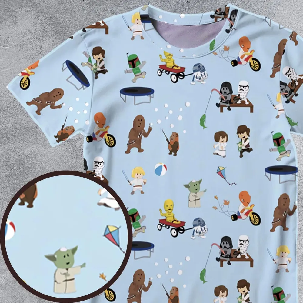 Go Fishing with Star Wars Characters All-Over Print Unisex T-Shirt - 4