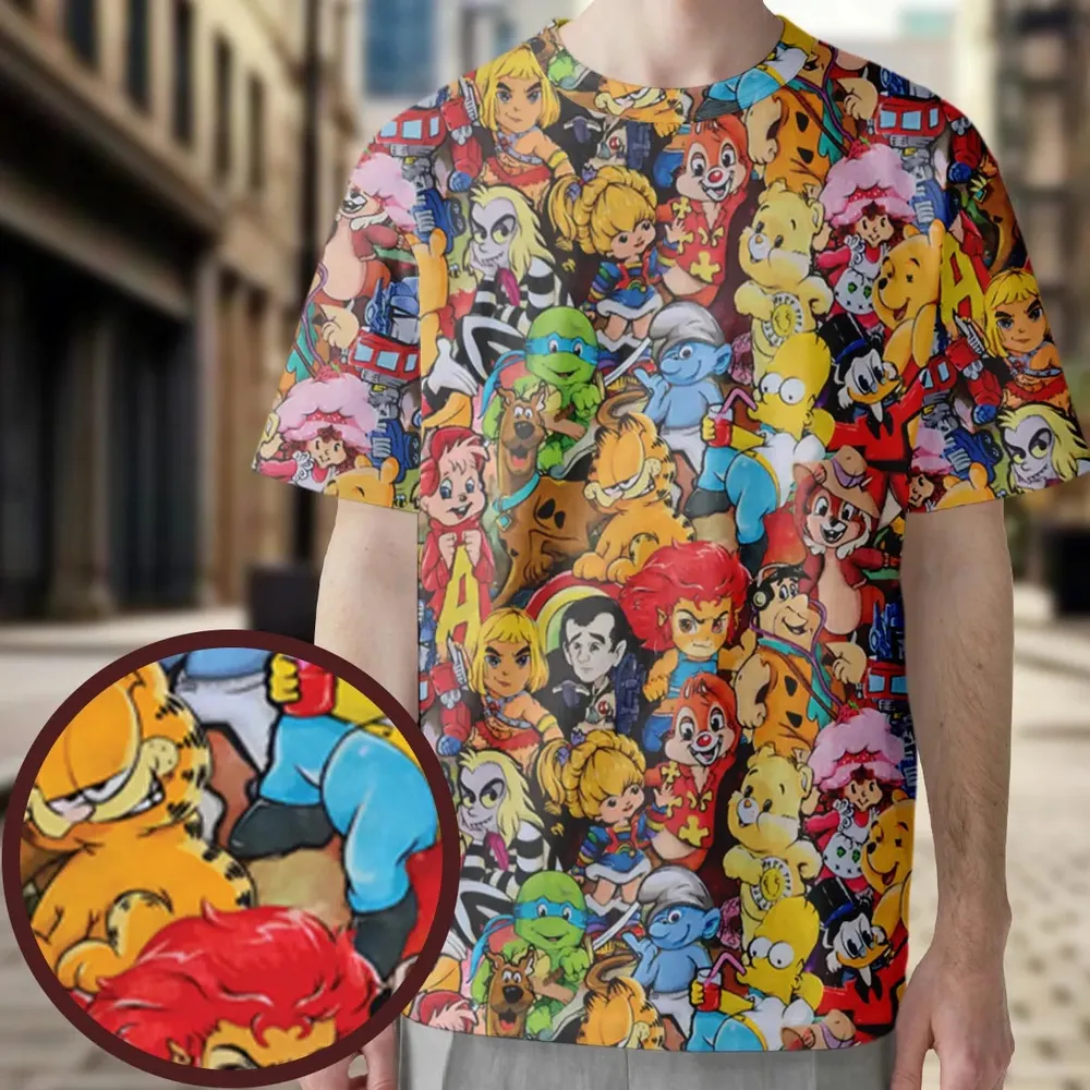 Old Cartoon Characters All-Over Print Unisex T-Shirt - 3