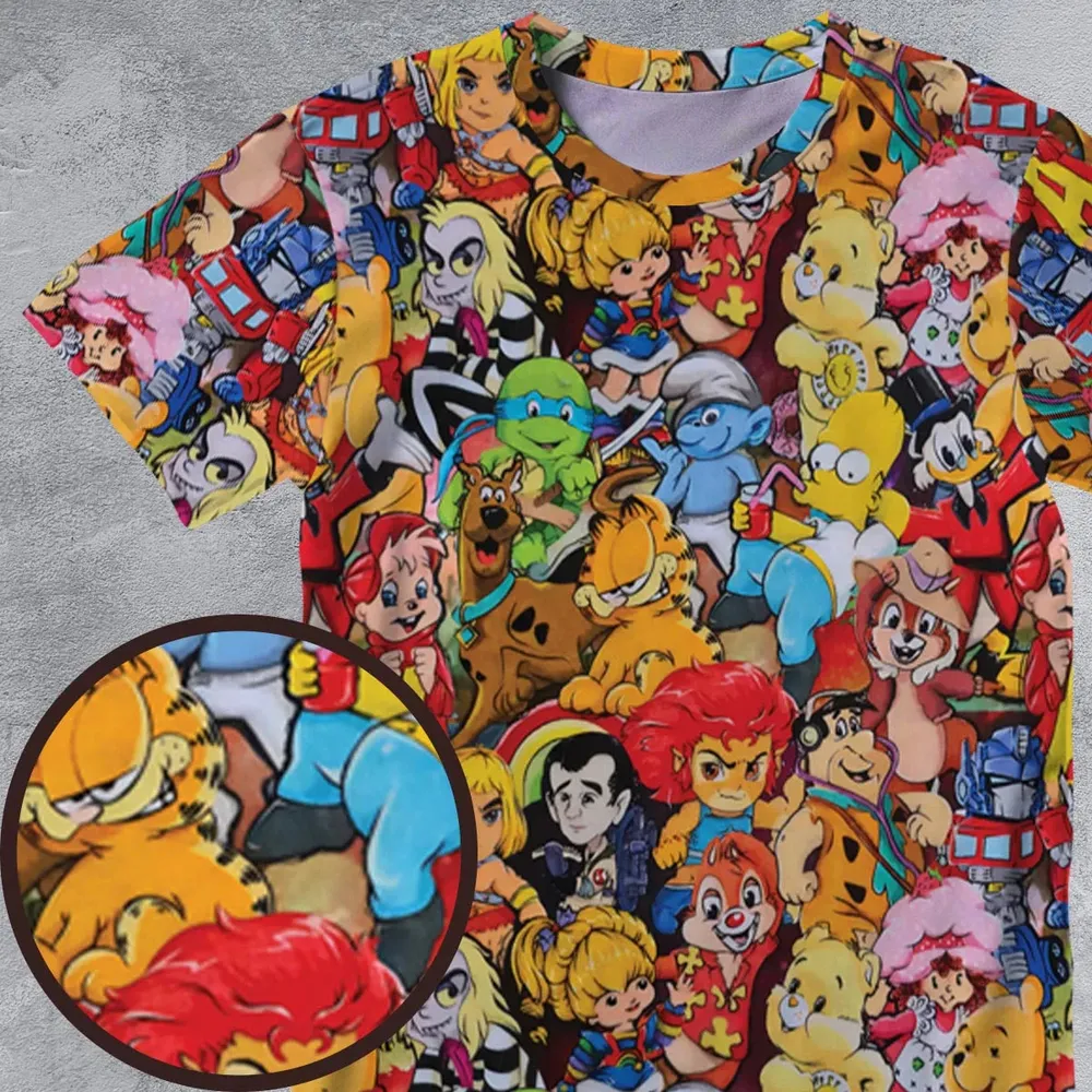 Old Cartoon Characters All-Over Print Unisex T-Shirt - 4