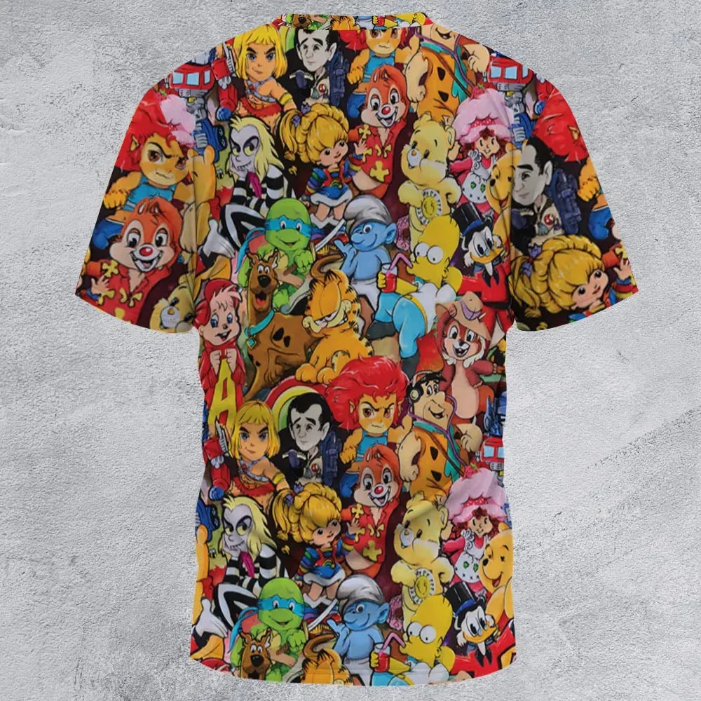 Old Cartoon Characters All-Over Print Unisex T-Shirt - 2