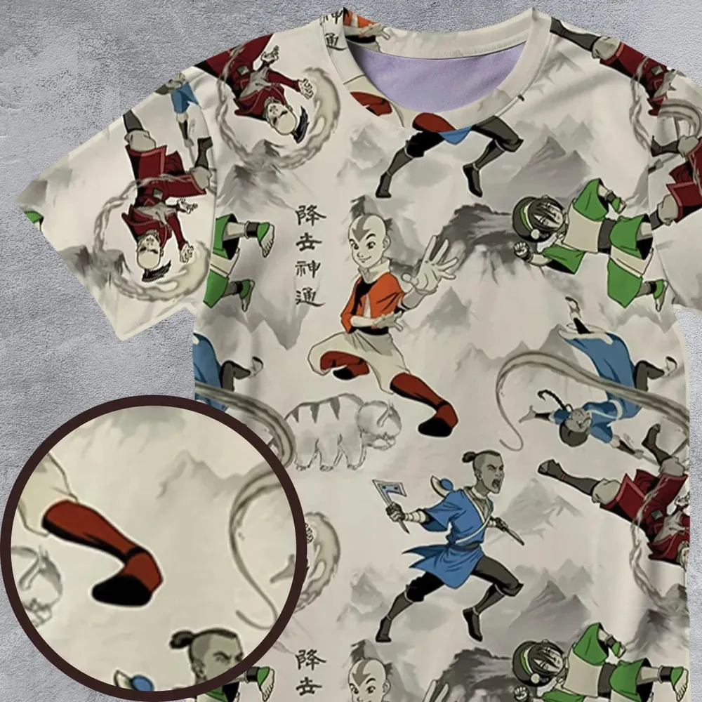 Aang Katara Toph Beifong Sokka Avatar The Last Airbender All-Over Print Unisex T-Shirt - 4