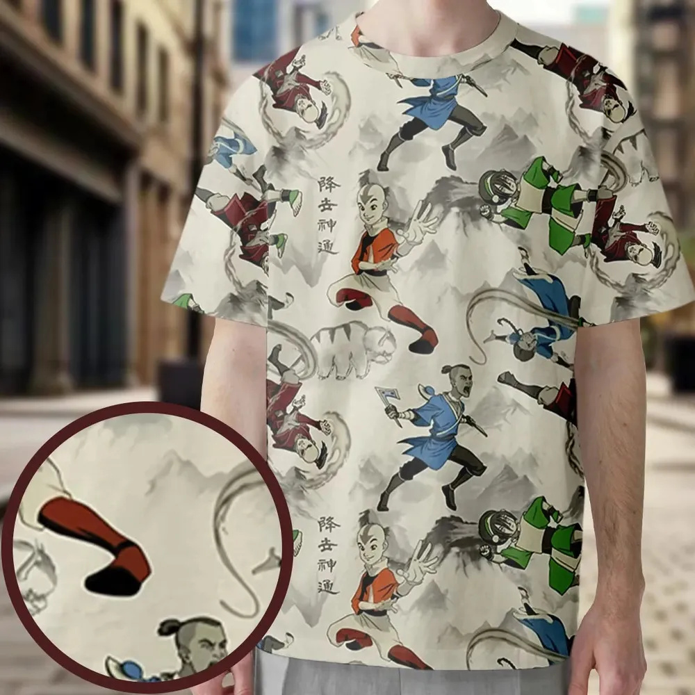Aang Katara Toph Beifong Sokka Avatar The Last Airbender All-Over Print Unisex T-Shirt - 3