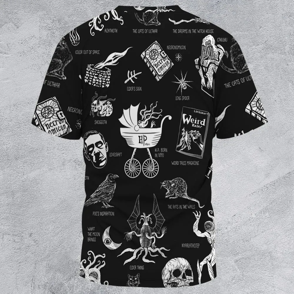 H.P. Lovecraft Monsters All-Over Print Unisex T-Shirt - 3