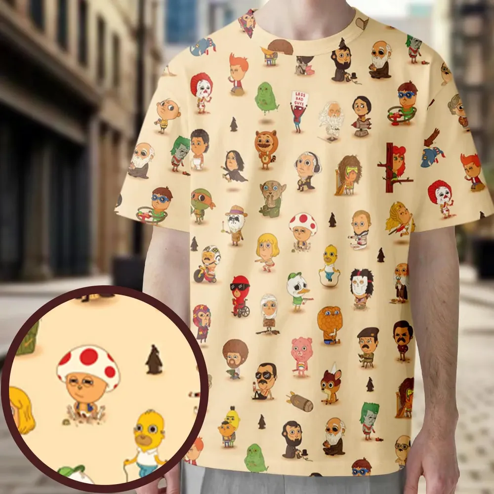Mini Famous Characters All-Over Print Unisex T-Shirt - 3