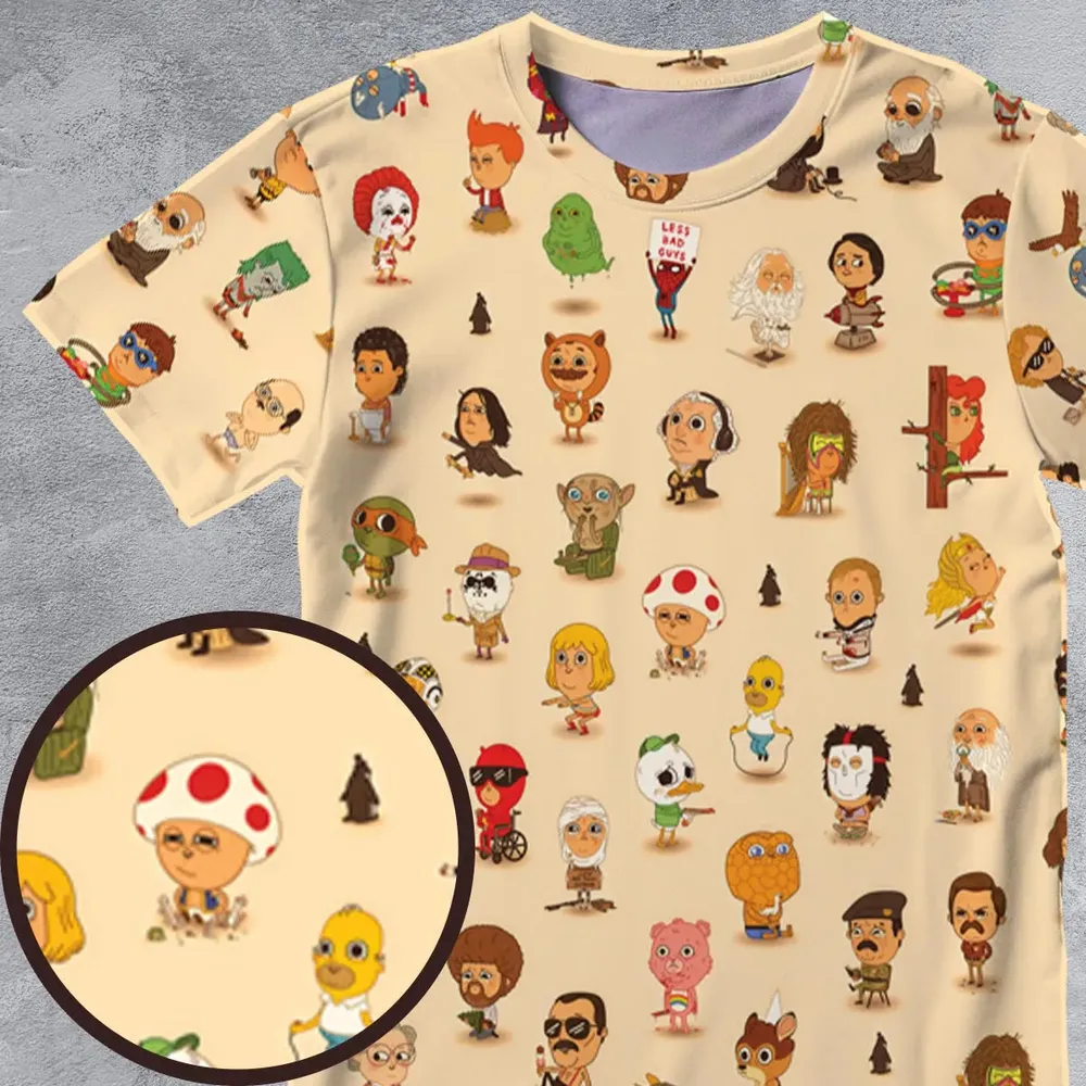 Mini Famous Characters All-Over Print Unisex T-Shirt - 4