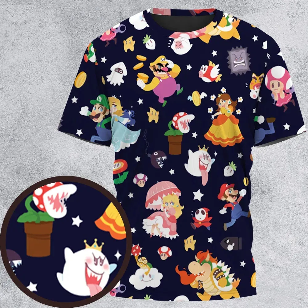Mushroom Kingdom Super Mario All-Over Print Unisex T-Shirt - 2