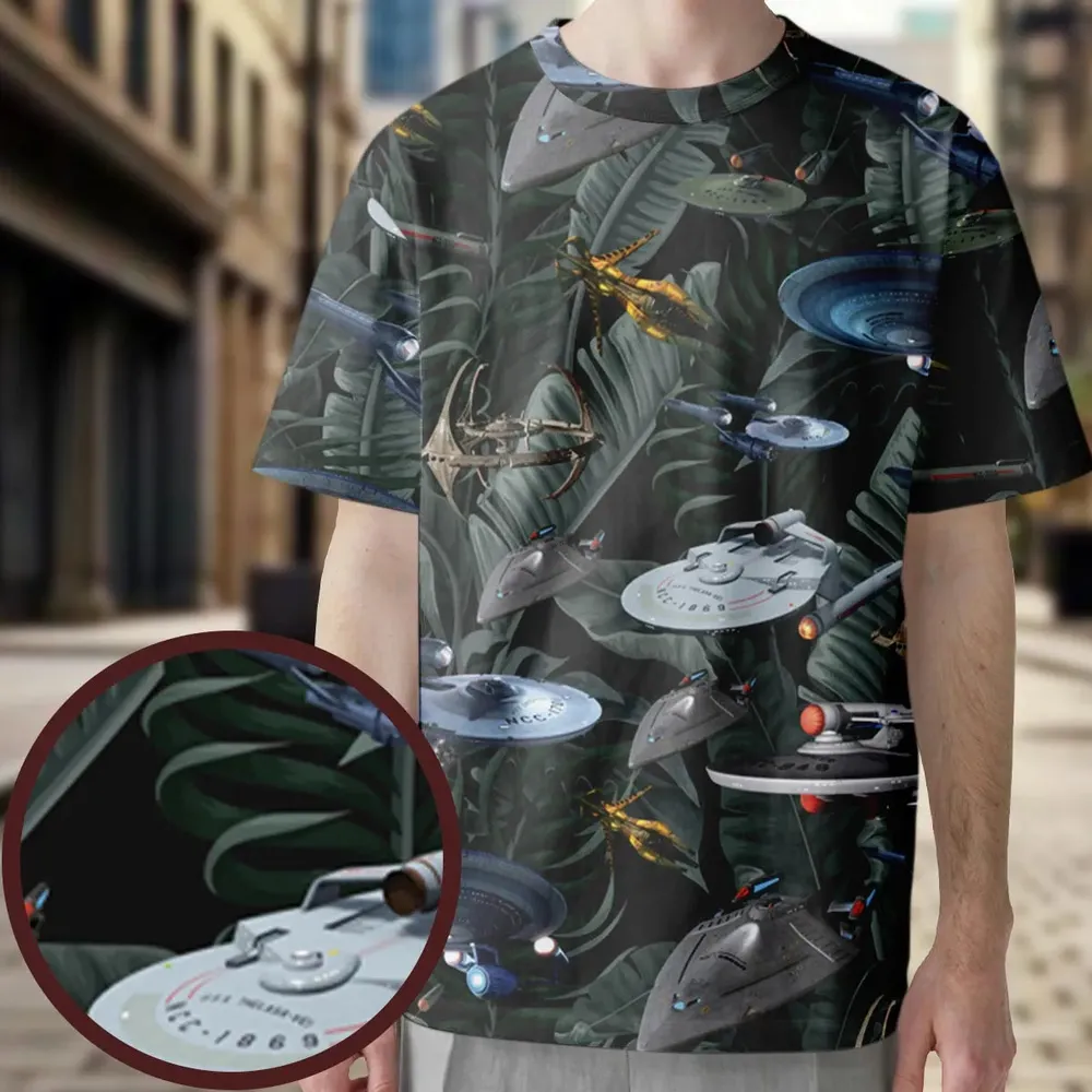 Star Trek Spaceship Pattern All-Over Print Unisex T-Shirt - 4