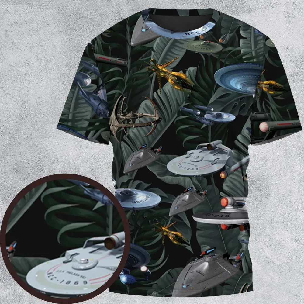 Star Trek Spaceship Pattern All-Over Print Unisex T-Shirt - 2