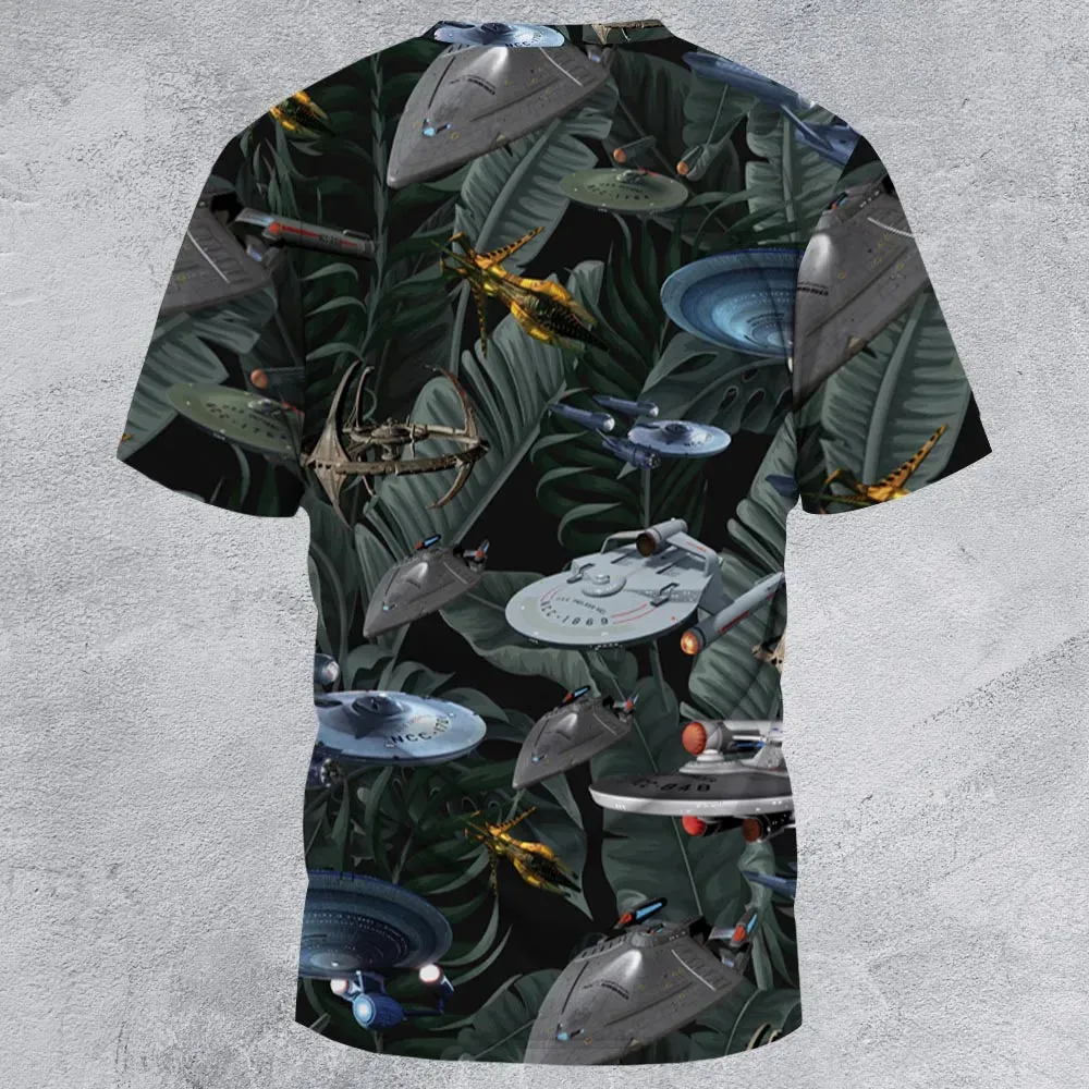 Star Trek Spaceship Pattern All-Over Print Unisex T-Shirt - 3