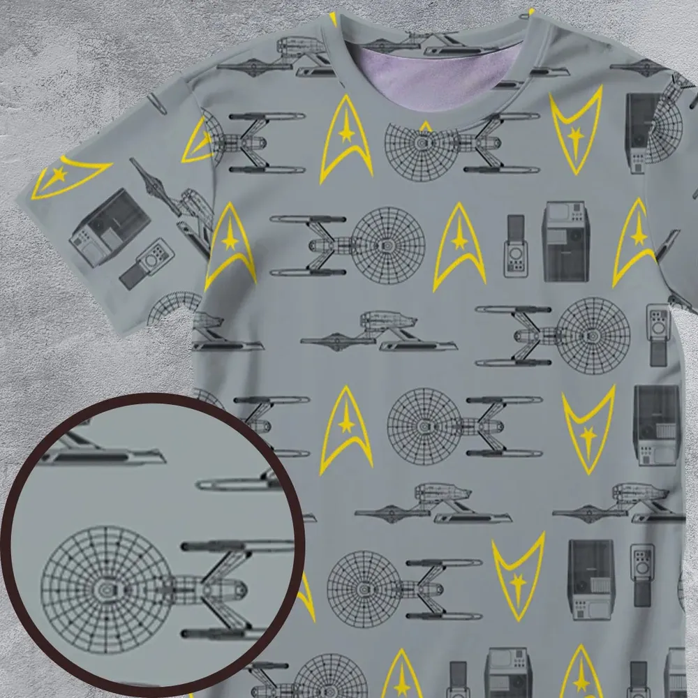 S.T Shipyard Star Trek All-Over Print Unisex T-Shirt - 4