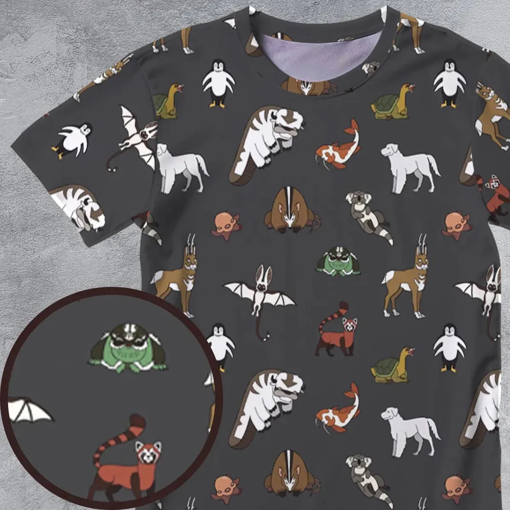 Menagerie Appa Sky Bison Momo Naga Pabu Avartar The Last Airbender All-Over Print Unisex T-Shirt - 4