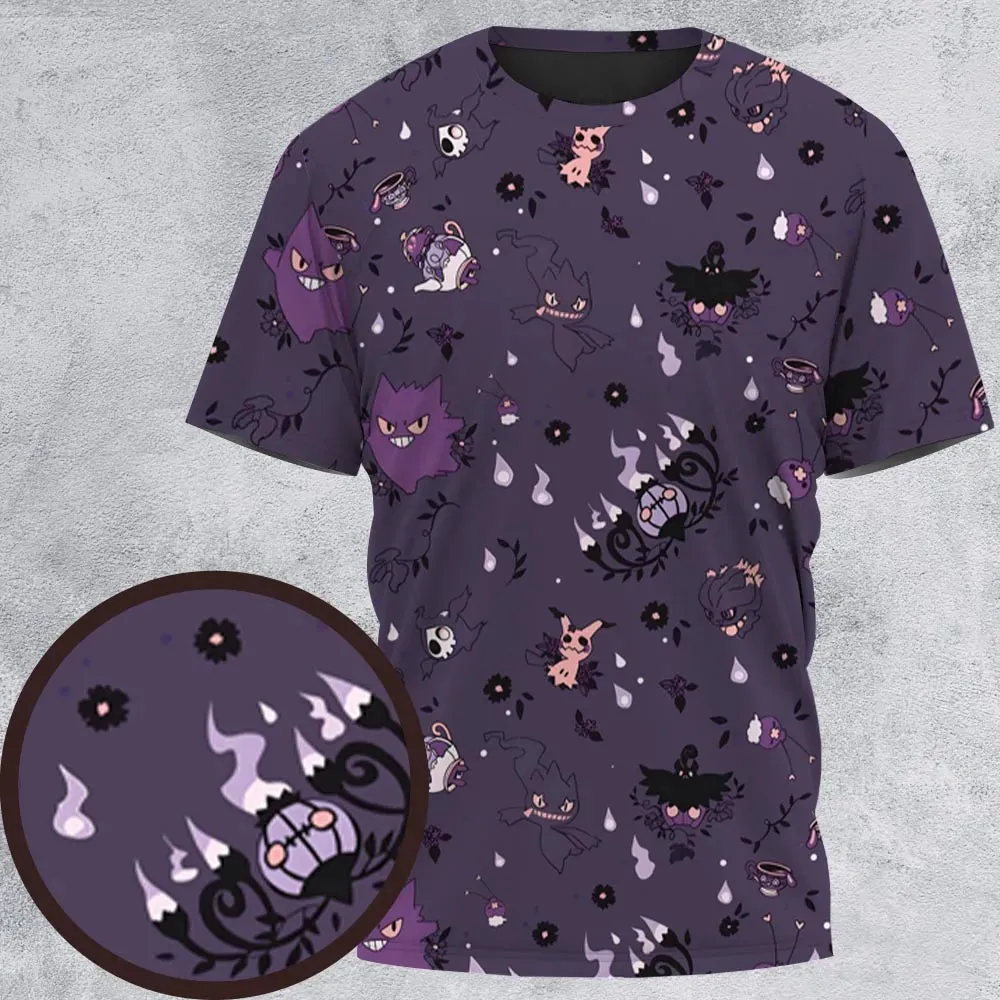 Pokemon Ghost-typen Gengar Banette Litwick Mismagius All-Over Print Unisex T-Shirt - 2
