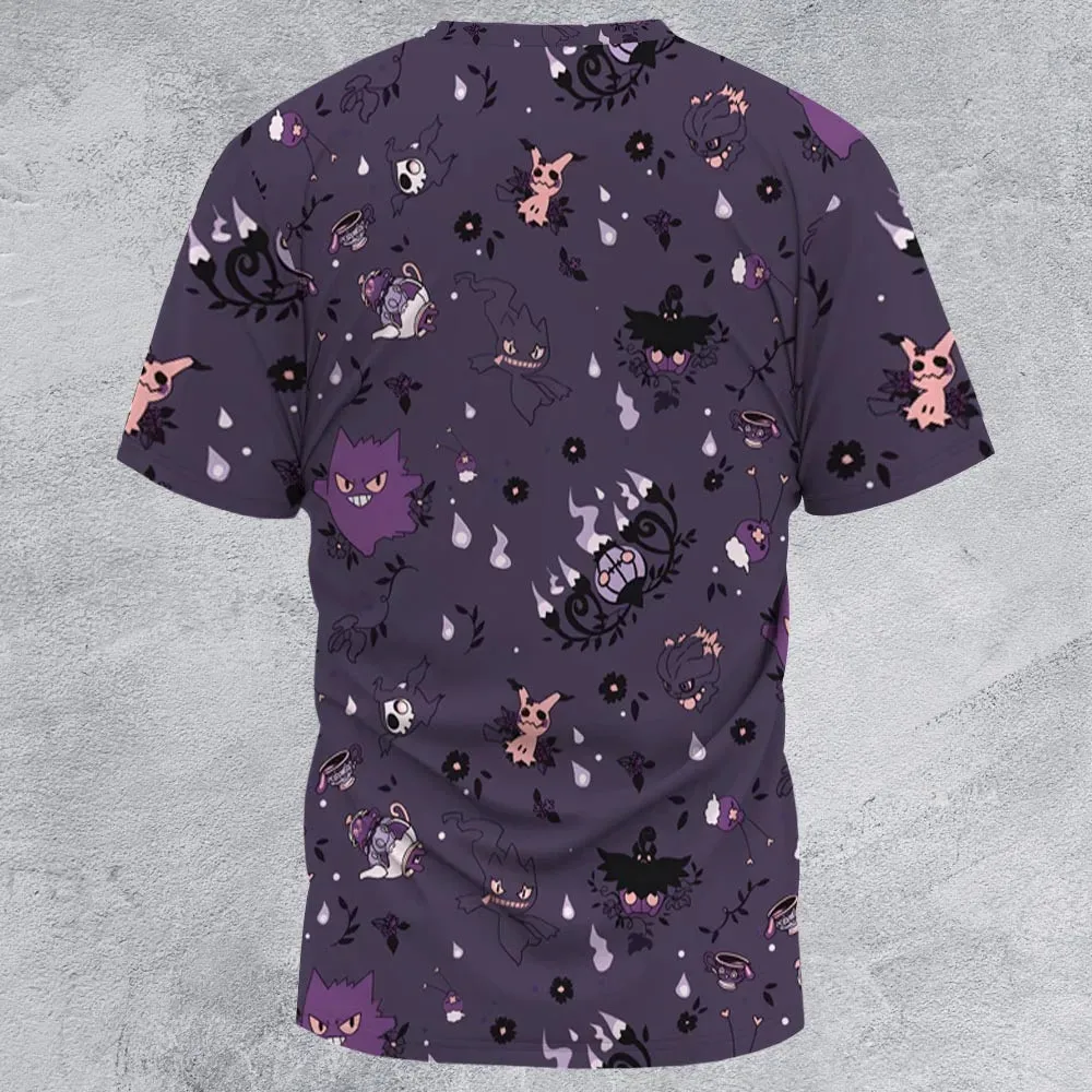 Pokemon Ghost-typen Gengar Banette Litwick Mismagius All-Over Print Unisex T-Shirt - 3
