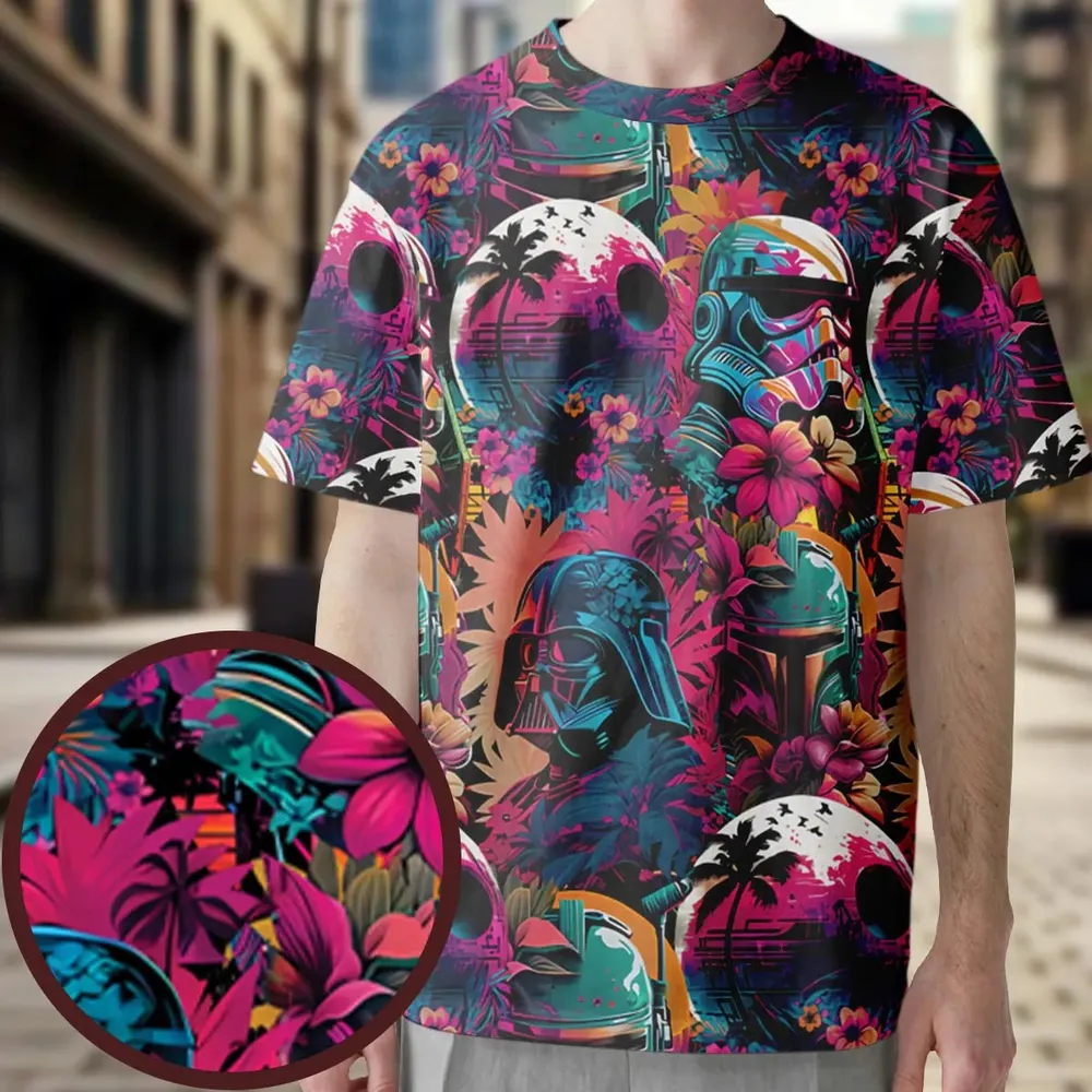 Star Wars Synthwave All-Over Print Unisex T-Shirt - 3