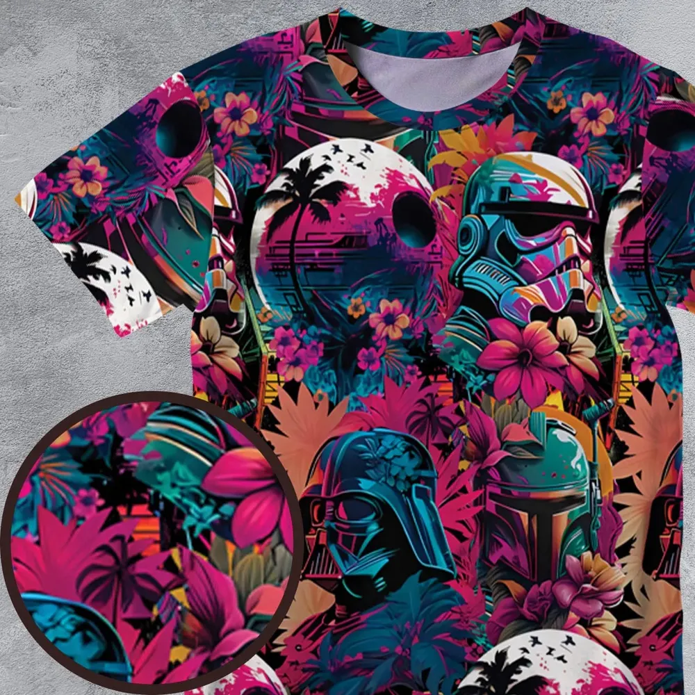 Star Wars Synthwave All-Over Print Unisex T-Shirt - 4