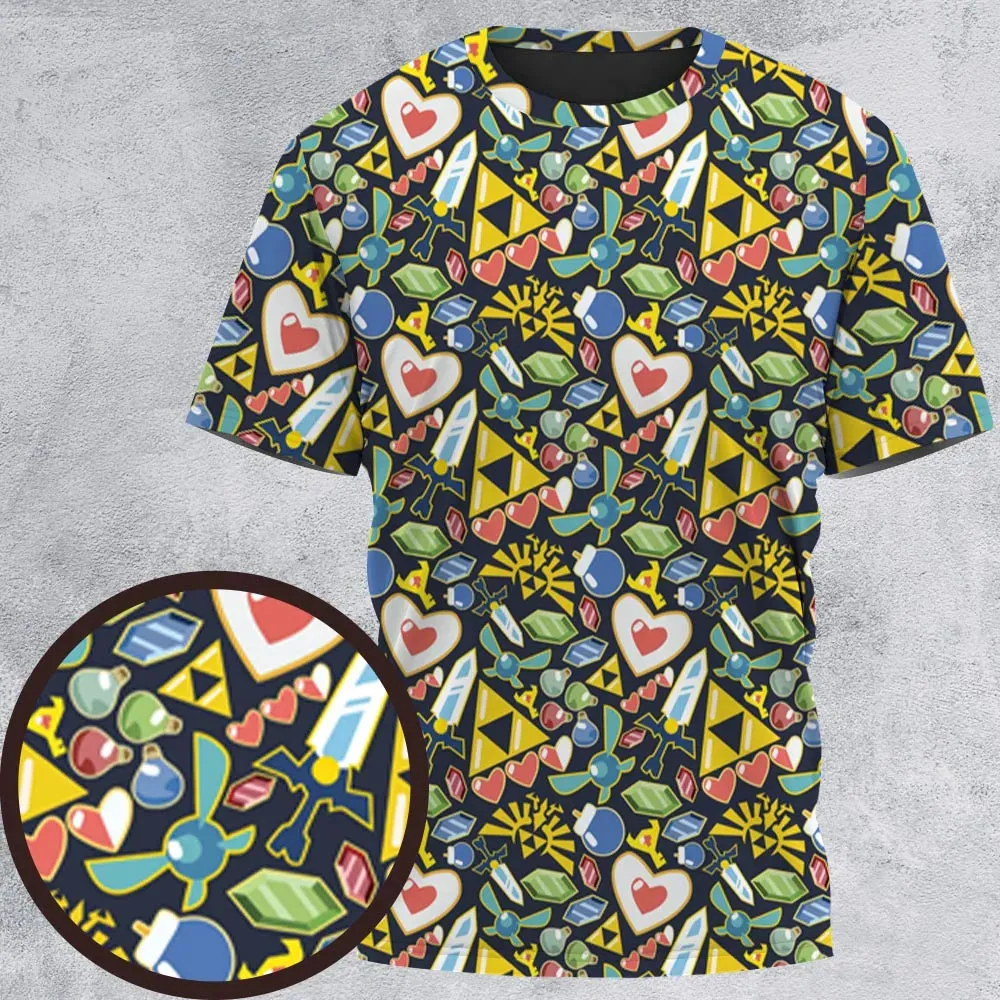 Zelda Theme Items All-Over Print Unisex T-Shirt - 2