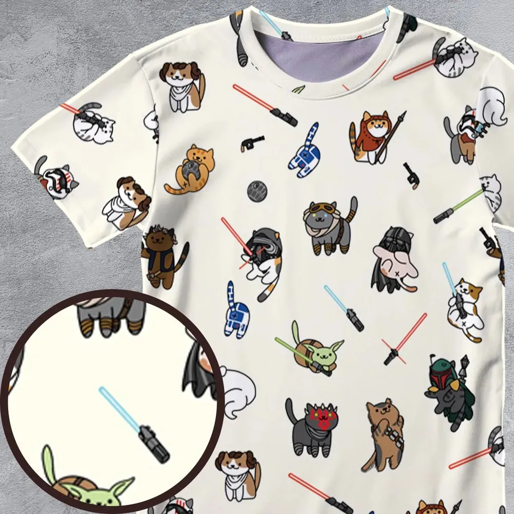 Star Wars Characters As Cats All-Over Print Unisex T-Shirt - 4