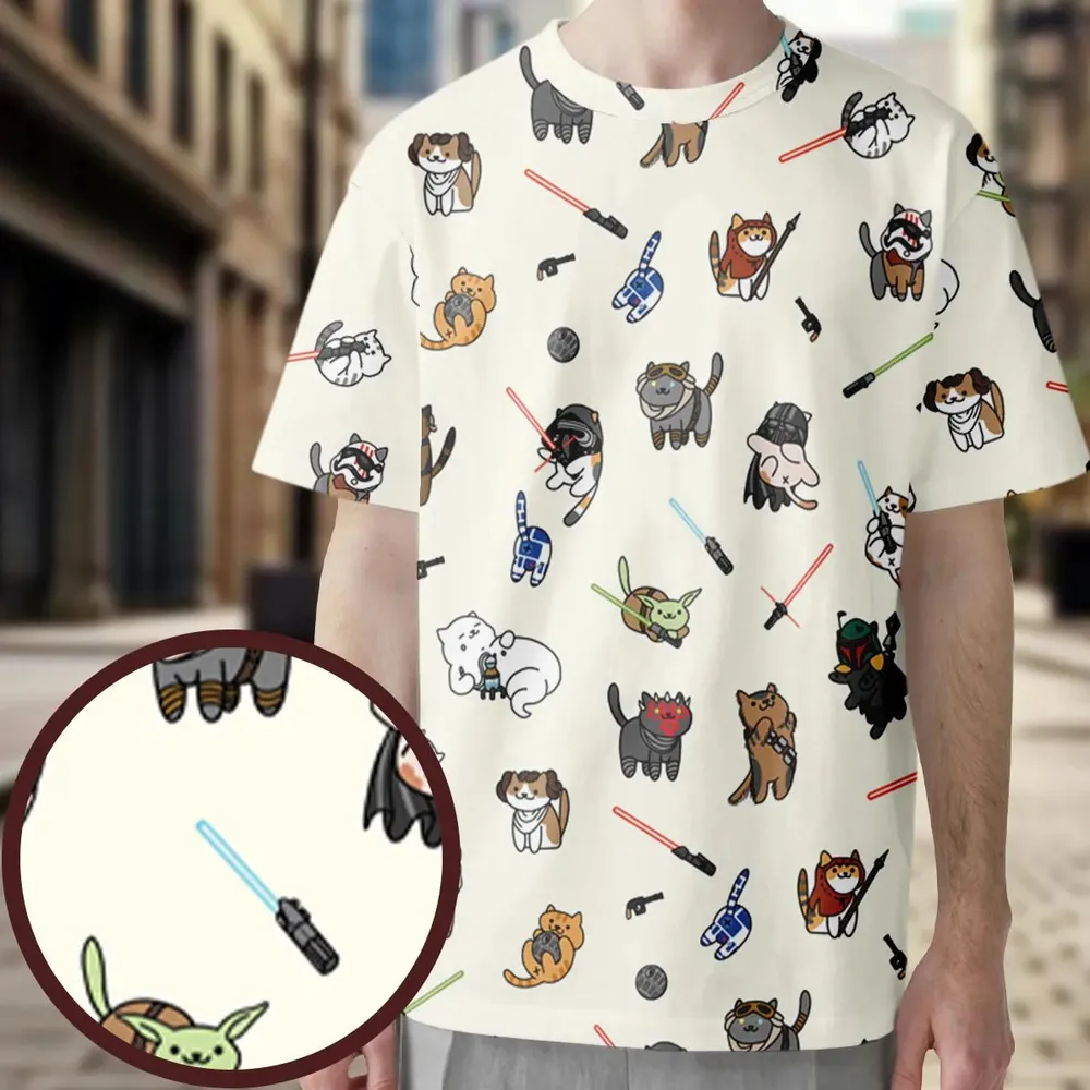 Star Wars Characters As Cats All-Over Print Unisex T-Shirt - 3