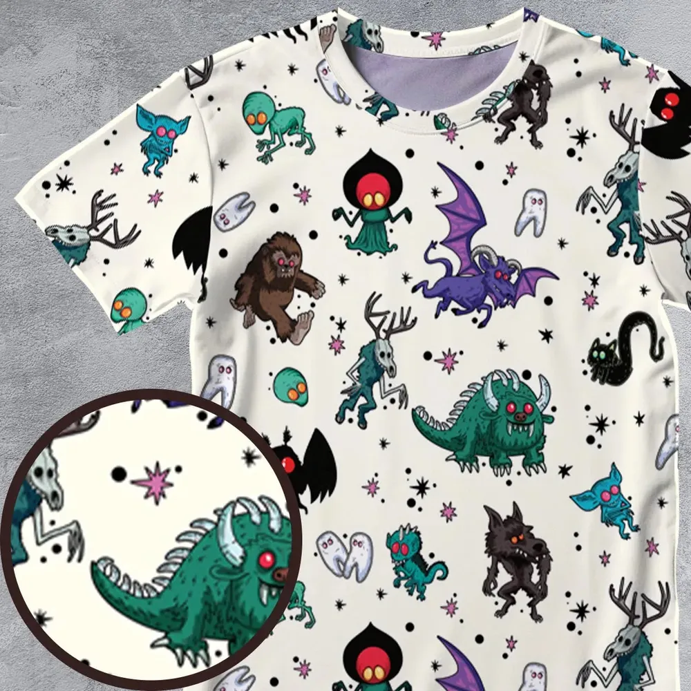 Cryptids of the Americas Cryptozoology Cryptids Monster All-Over Print Unisex T-Shirt - 4