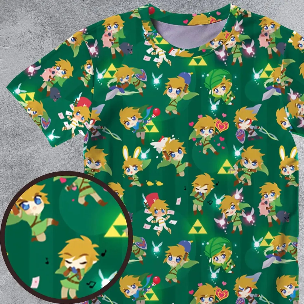 Cute Link Posing The Legend Of Zelda All-Over Print Unisex T-Shirt - 4