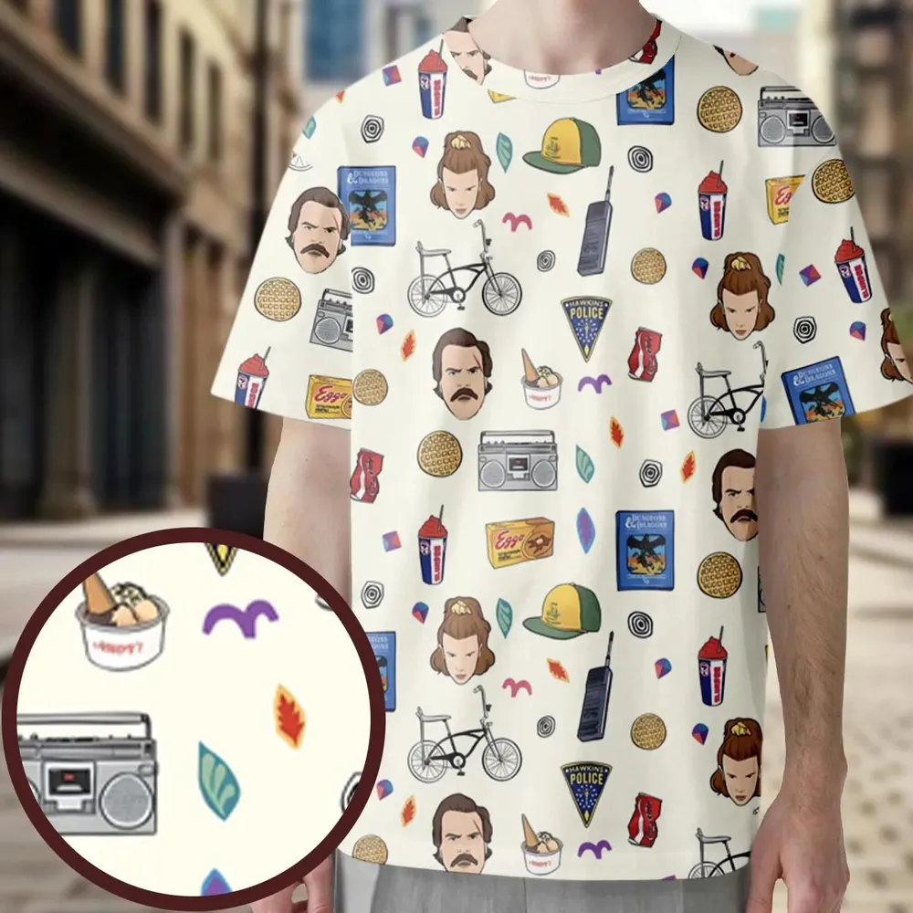 Stranger Things Collection All-Over Print Unisex T-Shirt - 4