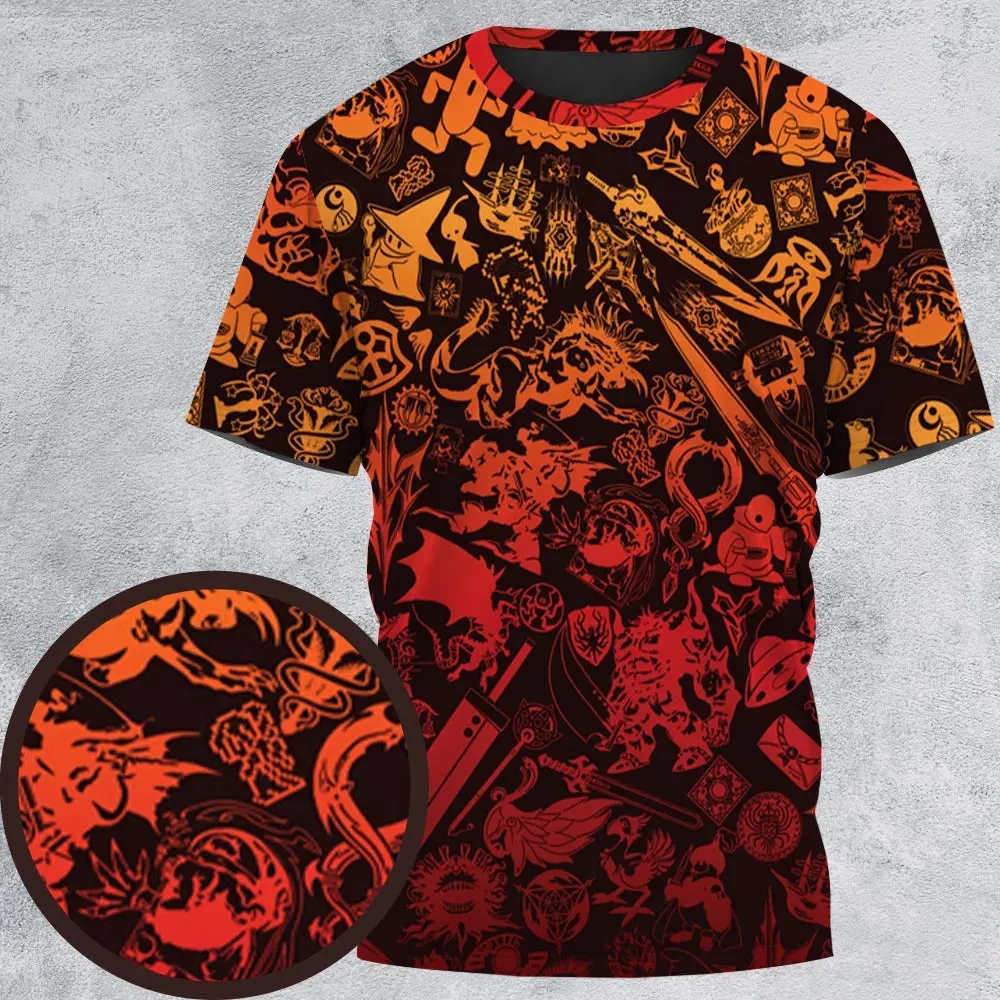 Red Moggle Final Fantasy All-Over Print Unisex T-Shirt - 2