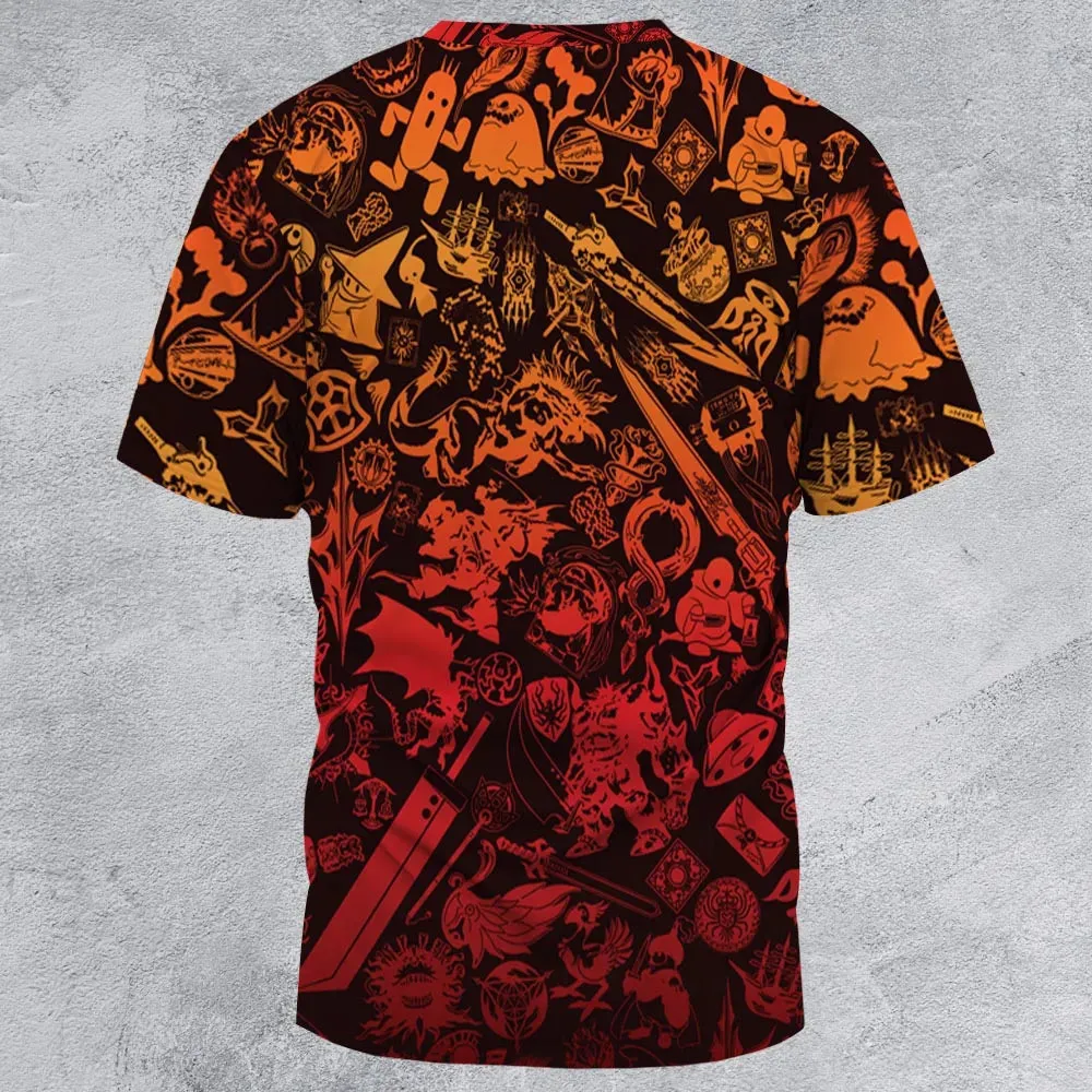 Red Moggle Final Fantasy All-Over Print Unisex T-Shirt - 3