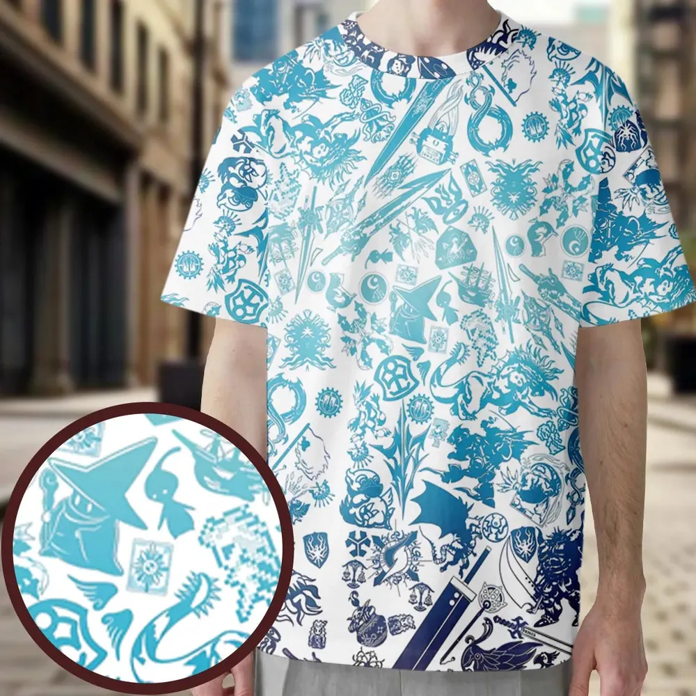 Blue Moggle Final Fantasy All-Over Print Unisex T-Shirt - 4