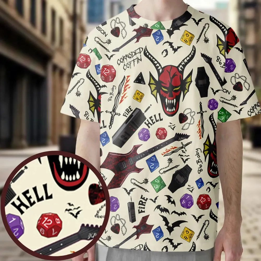 Hellfire Club Stranger Things All-Over Print Unisex T-Shirt - 4