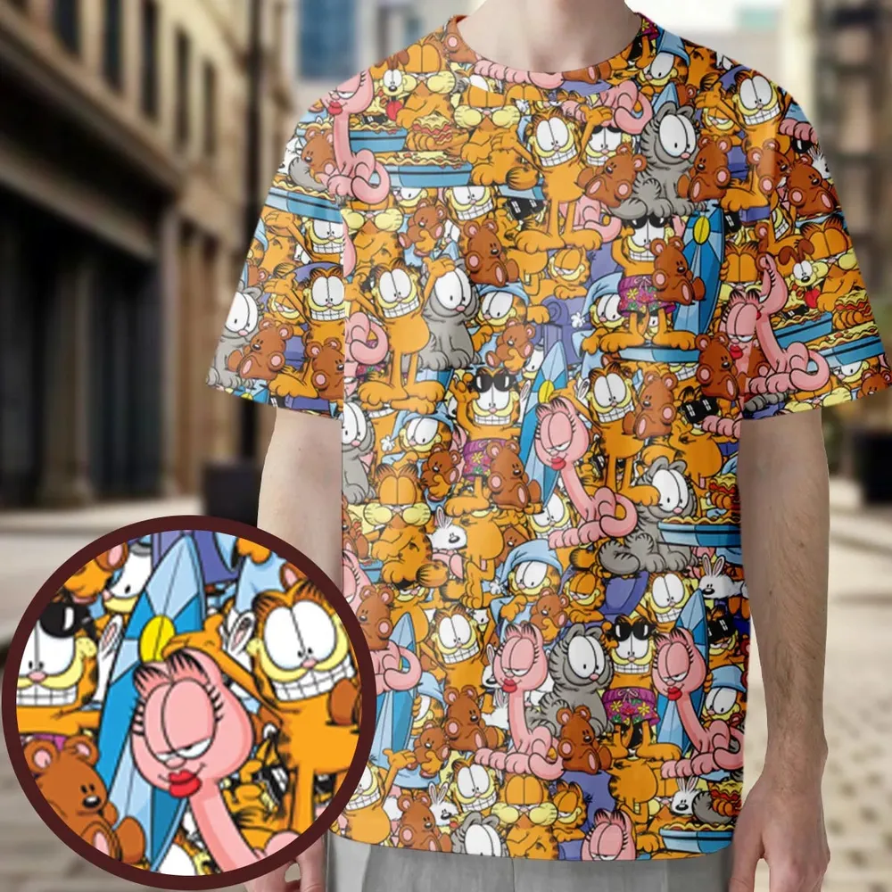 Purr-fect Garfield All-Over Print Unisex T-Shirt - 3