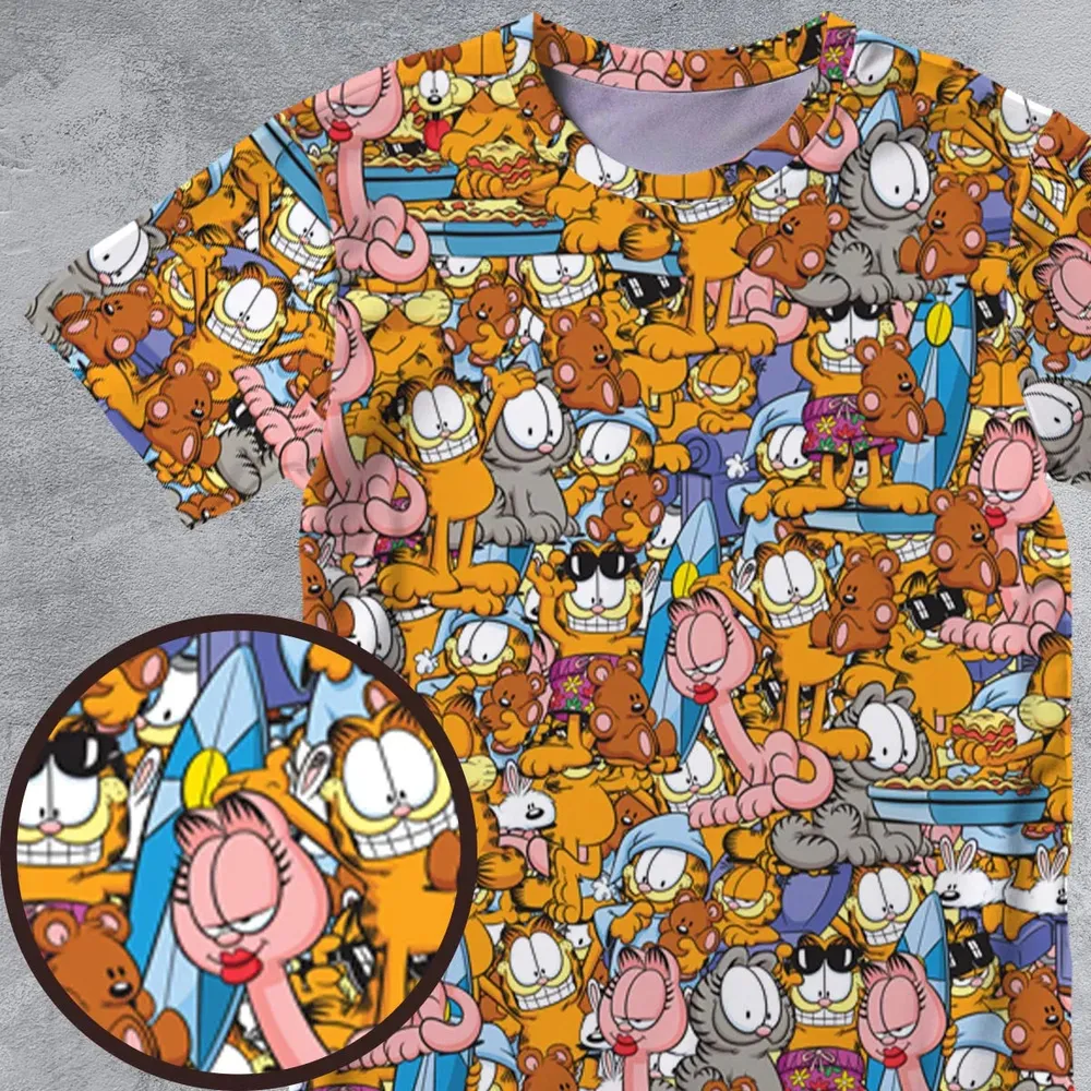 Purr-fect Garfield All-Over Print Unisex T-Shirt - 4
