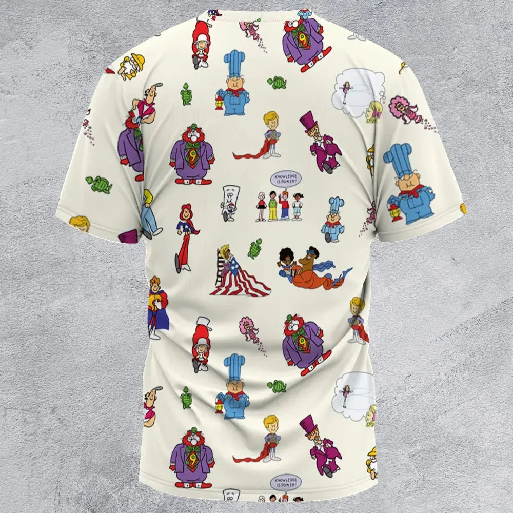 Schoolhouse Rock Characters All-Over Print Unisex T-Shirt - 3