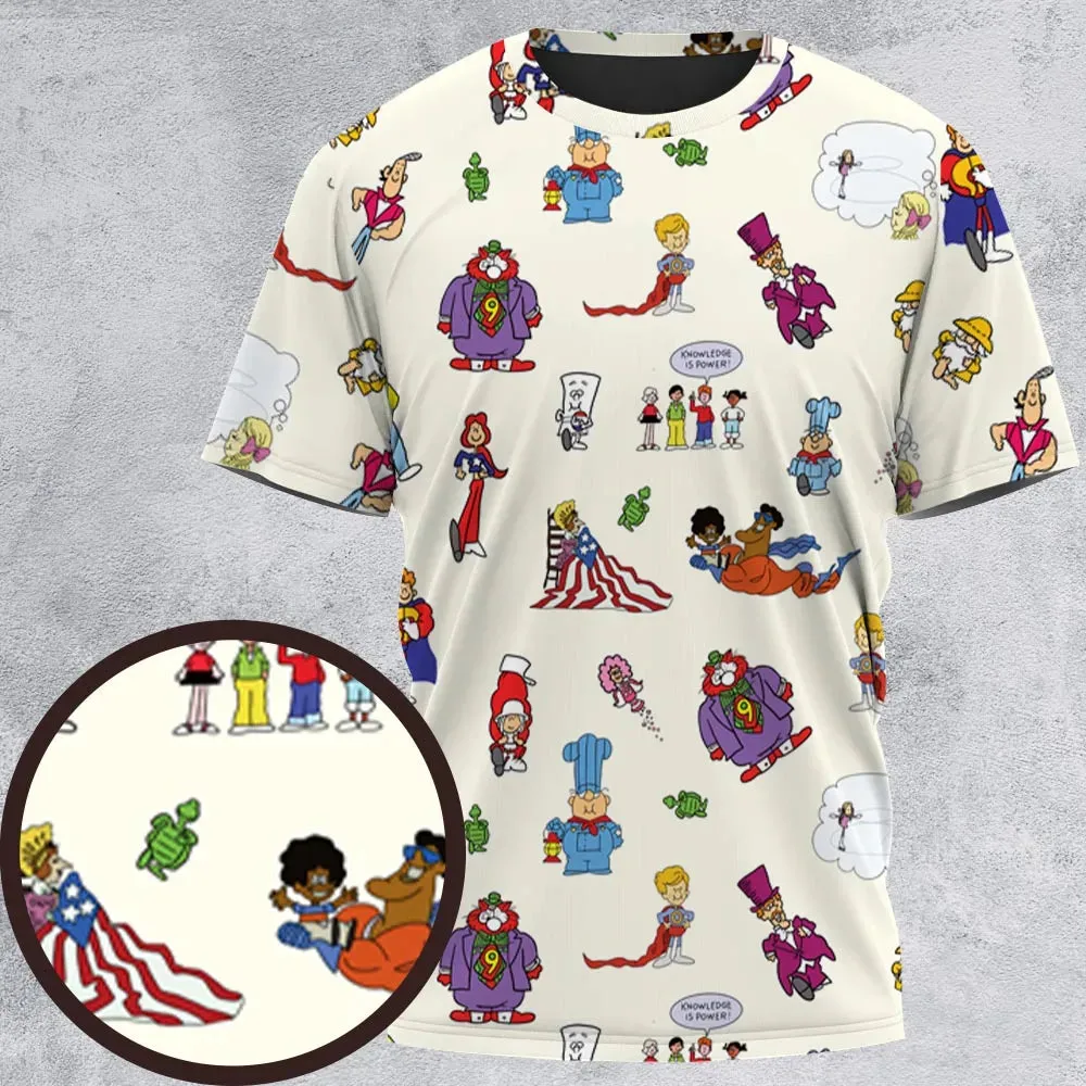 Schoolhouse Rock Characters All-Over Print Unisex T-Shirt - 2