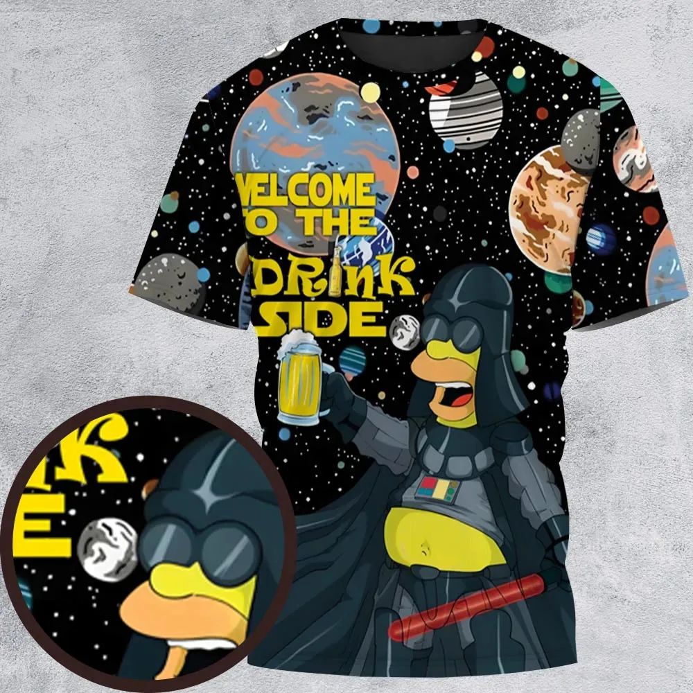 Simpson Darth Vader Welcome To The Drink Side All-Over Print Unisex T-Shirt - 2